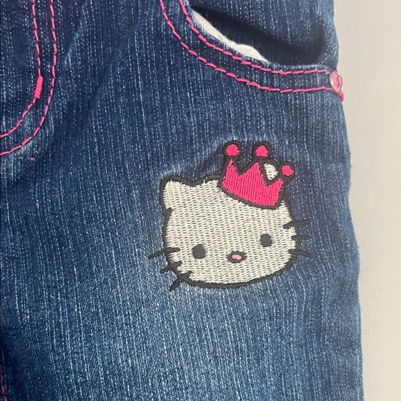 Hello Kitty Blue Jeans Kids Jeans with Pink Stitching Size 4 - Picture 4 of 8